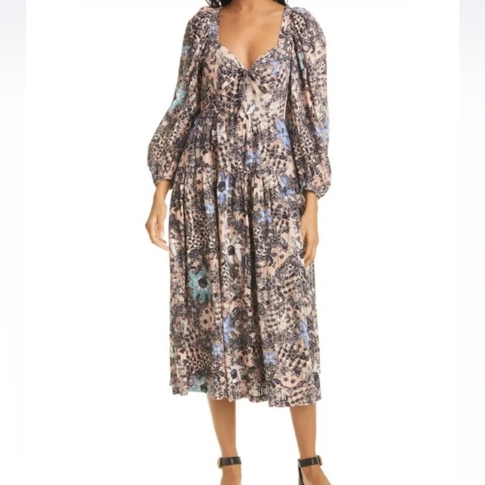 ULLA JOHNSON Kemala Floral Midi Dress Sz 8